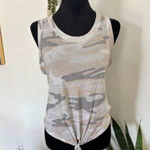 Tie-Front Camo Tank Top - Neutral Camo